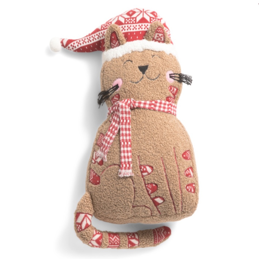 Cozy Winter Kitty Throw Pillow